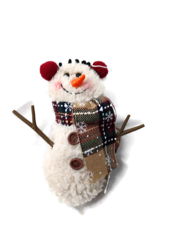 Plush Spirited Snowman with Earmuffs by hannahs Handiworks