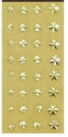 Metallic Gold Star Brads 6 Point 3d Paper Fasteners - 32pc