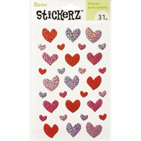 Red Pink Purple Heart Stickers Stickerz 31 Pieces