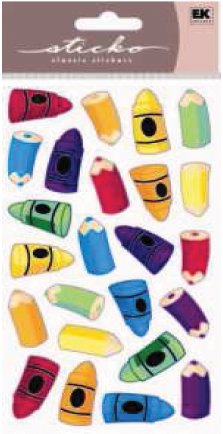 Color Me Crayons Epoxy Puffy Stickers by Sticko