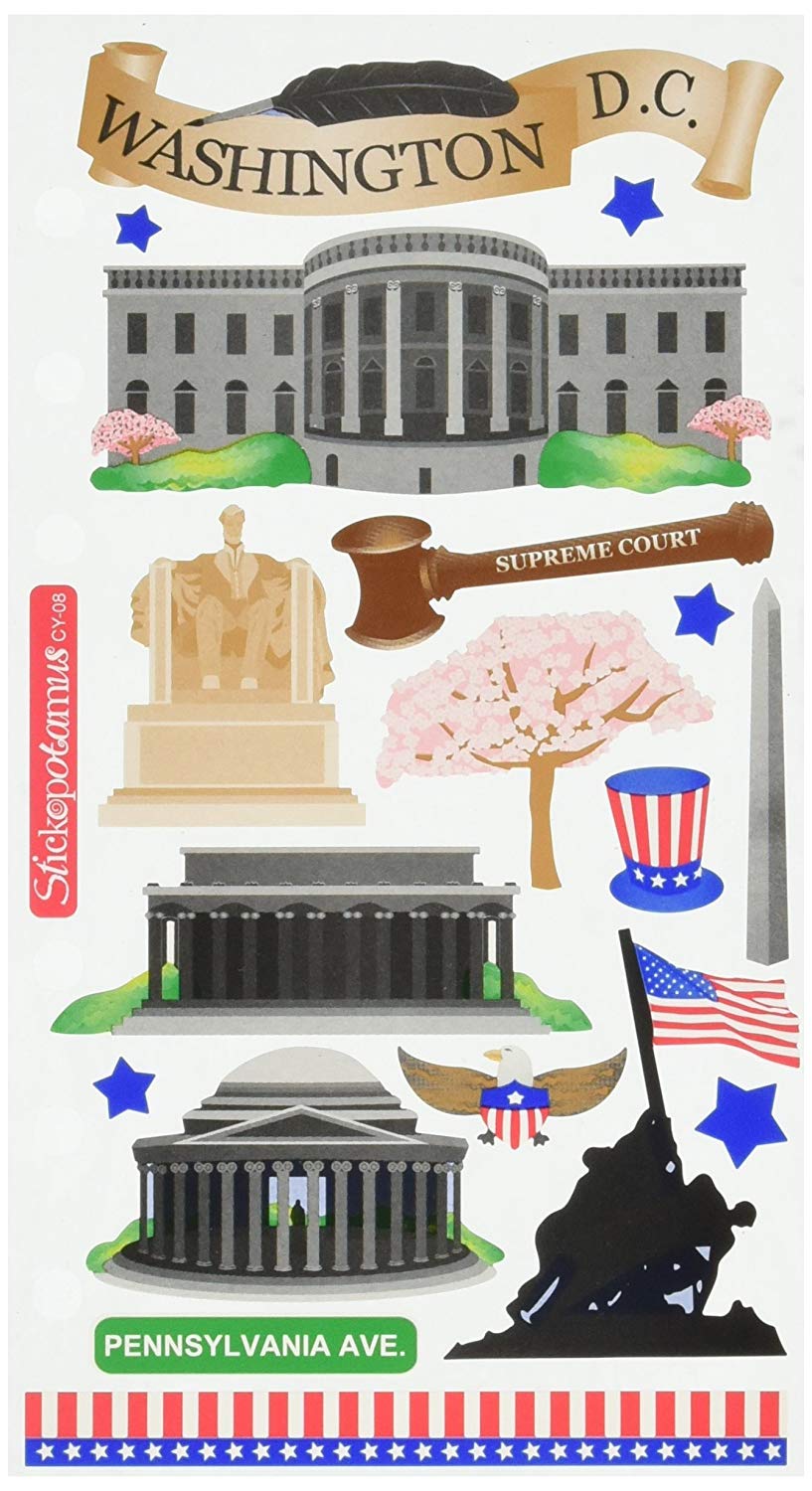 Washington DC Stickers Travel Scrapbook
