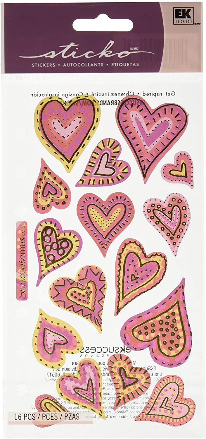 Sticko Vellum Expressive Heart Stickers