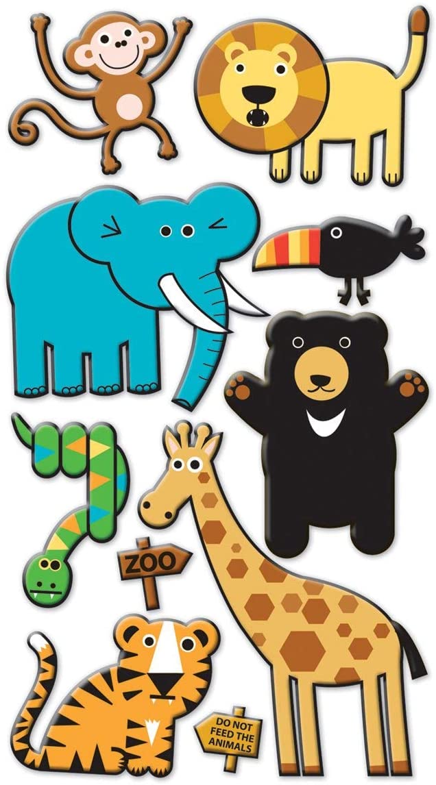 3d Puffy Zoo Animal Stickers by Sticko