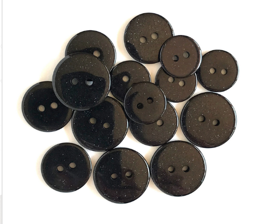 Sugar Shoppe Glitter Buttons - Onyx Black