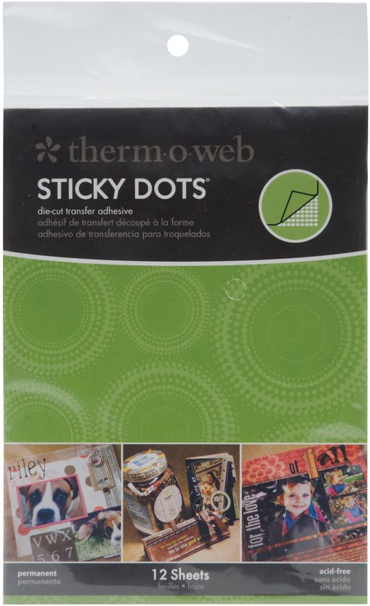 Therm O Web Sticky Dots Adhesive Sheets 12-Pack