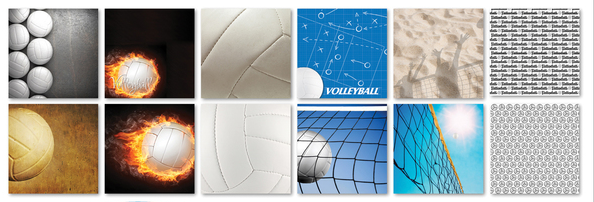 The Volleyball Collection Scrapbook Papers and Stickers Set