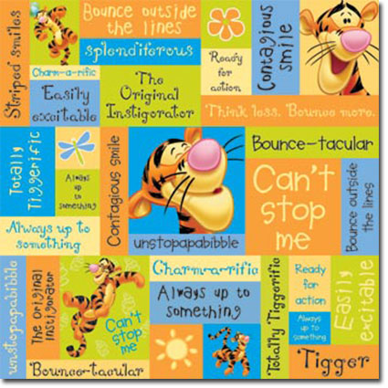 Disney Winnie the Pooh Tigger Scrapbook Paper