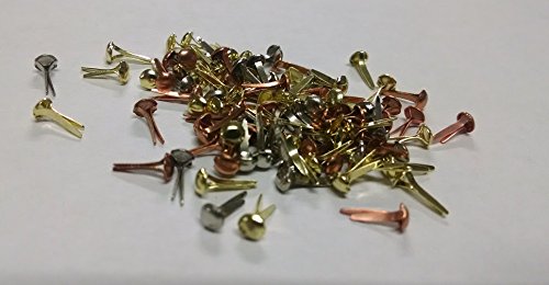 Micro Tiny Metallic Assorted Brads Set Copper Silver Gold