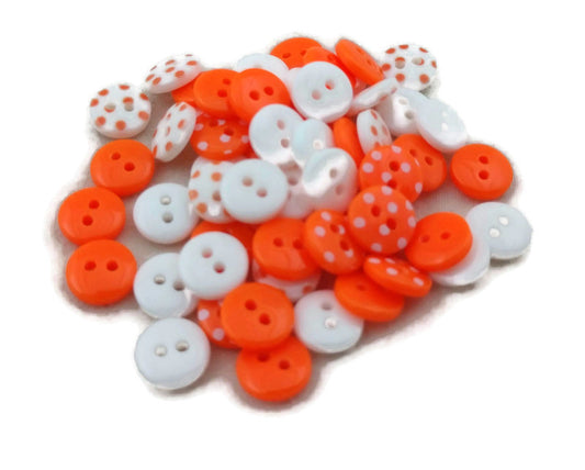Tiny Orange Polka Dot Buttons