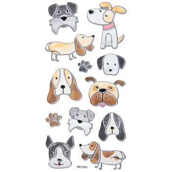 Translucent Dog Stickers 12 Pieces