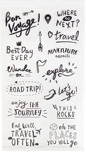 Travel Words Clear Stickers
