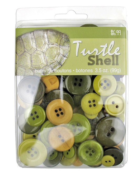Turtle Shell Olive Green Color Buttons Assortment