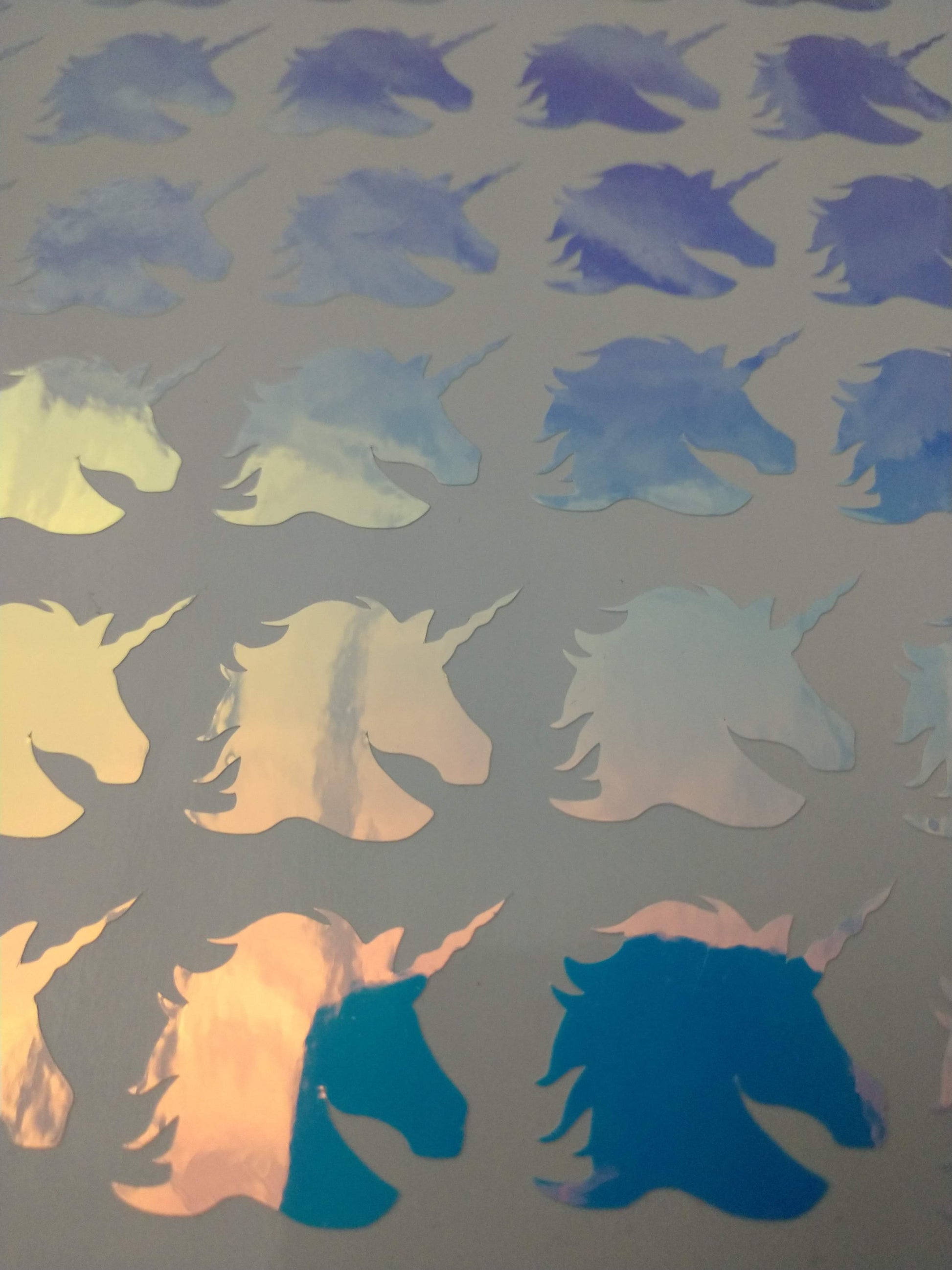 White Holographic Unicorn Stickers Vinyl