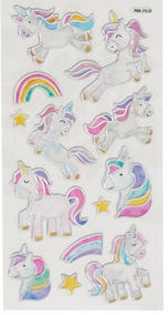Silver Outline Unicorn Stickers