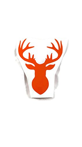 Deer Head Vinyl Decal Orange