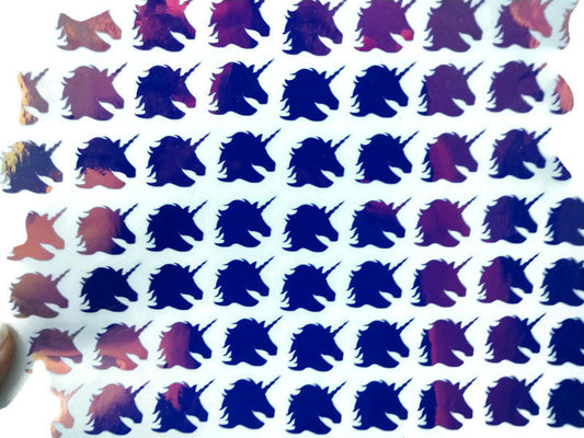 Hyacinth Blue Holographic Unicorn Stickers