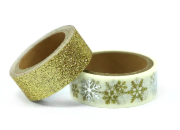 Christmas Gold Snowflake Washi Tape - 2 Spools