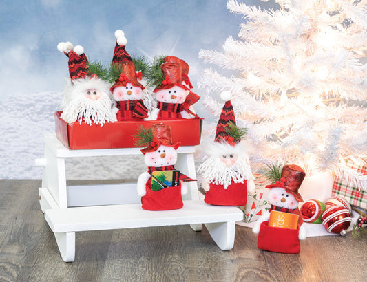 Winter Red Plush Snowman Gift Card Holder