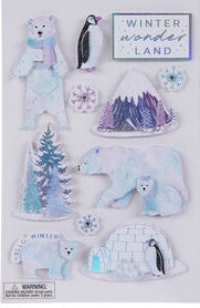 Winter Wonderland and Polar Bears 3D Stickers