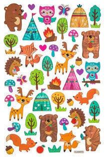 Woodland Animal and Teepee Epoxy and Foil Stickers
