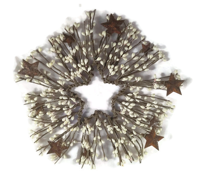 White Beaded Star Wreath Spray