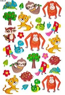 Zoo Animal Stickers Puffy