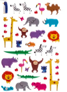 Puffy Zoo Animal Stickers